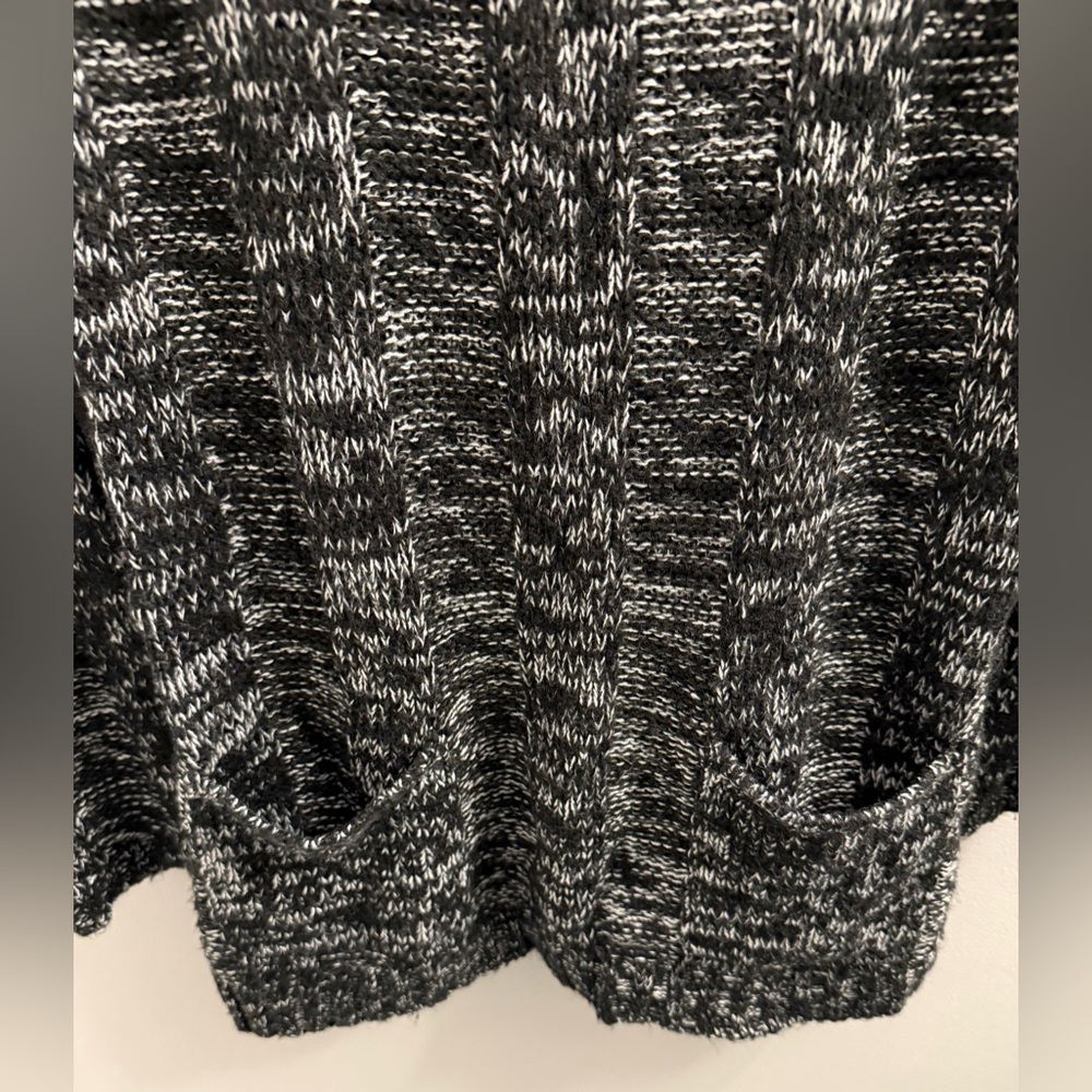 Knit Set | Women's Black and Grey Knit Sweater with Two Front Pockets - Picture 5 of 9